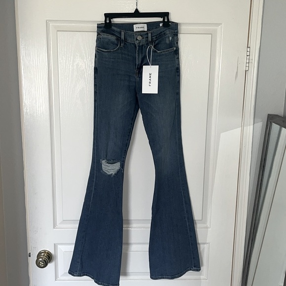 FRAME High Flare Jeans size 26, Sunfaded rips, SOLD OUT! NWT! $238 - Picture 10 of 11